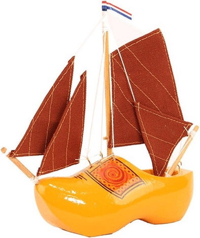 Wooden Shoe Boat, 14 cm / 5,5 Inch Yellow