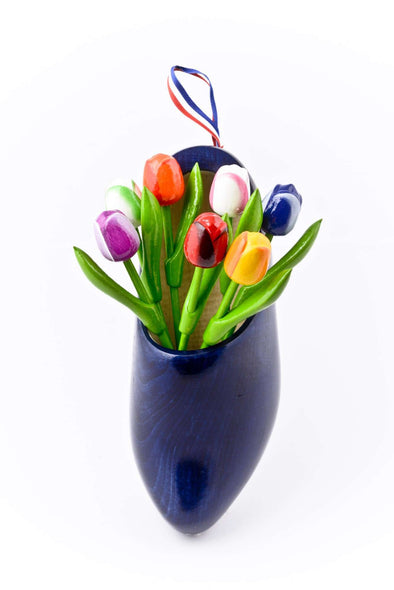 Wooden Shoe with Tulips, Denim