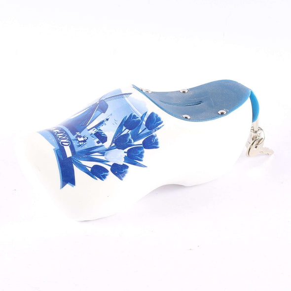 Wooden Shoe Money Box, Delft Blue