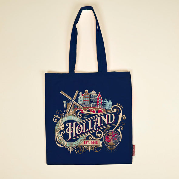 Cotton Bag Ornaments Holland Blue