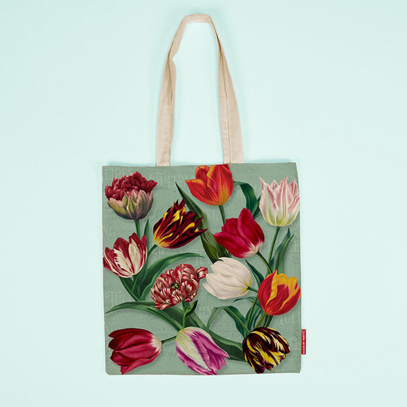 Cotton Bag Pretty Tulips Green