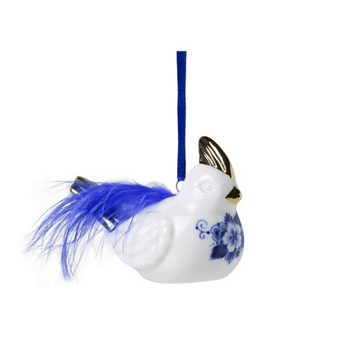 Christmas ornament rooster with feather