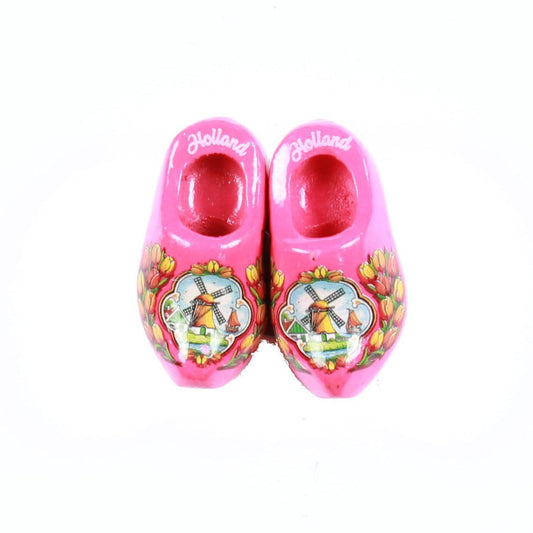 Wooden Shoes Fridge Magnet Pink