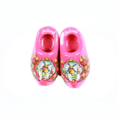 Wooden Shoes Fridge Magnet Pink