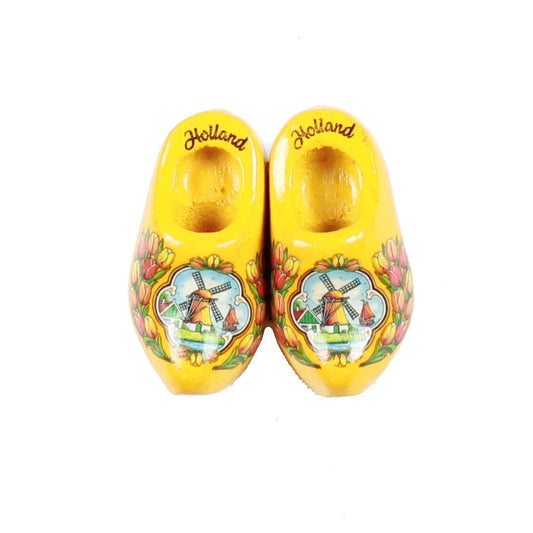 Wooden Shoes Fridge Magnet Yellow