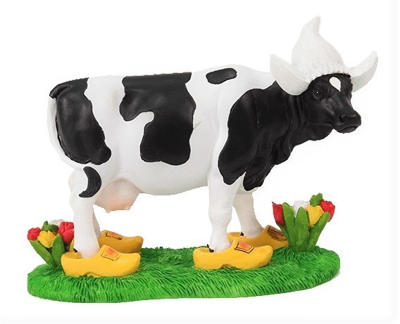 Cow with Clogs, 12 x 8 cm (4,5 x 3,1 Inch)
