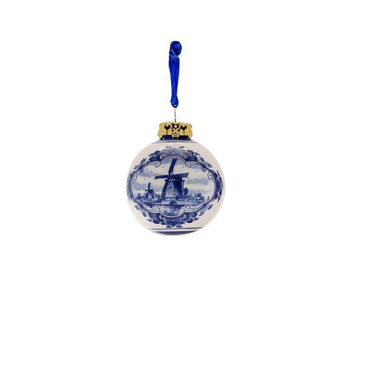 Christmas Ornament, Delft Blue, Bauble Windmill
