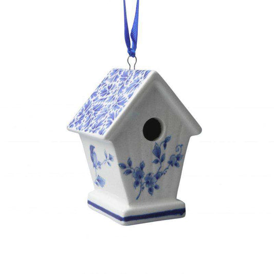 Christmas Ornament, Delft Blue, Birdhouse