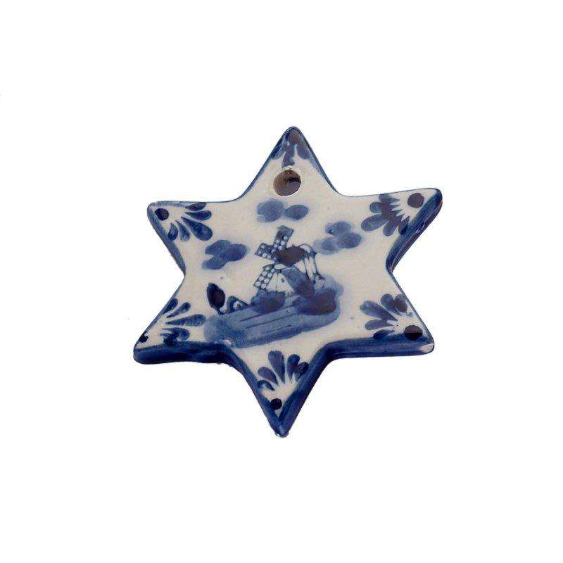 Christmas Ornament, Delft Blue, Flat Christmas Star