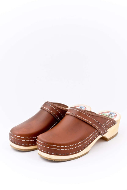 Brown Clogs, Genuine Leather