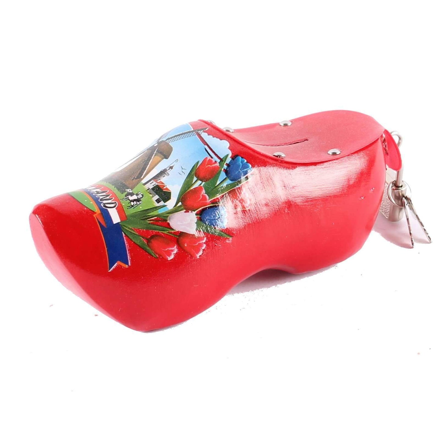 Wooden Shoe Money Box, Red