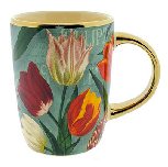 Golden Cup with Pretty Tulips Green/Gold Small