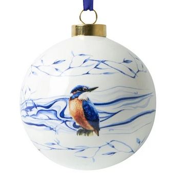 Delfts Christmas Ball Kingfisher Large