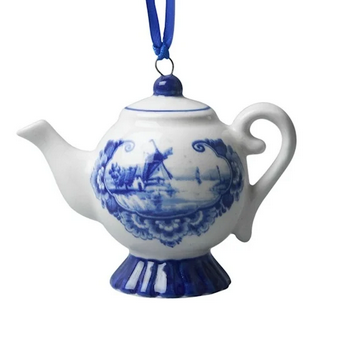 Delfts Christmas Teapot Christmas Pendant