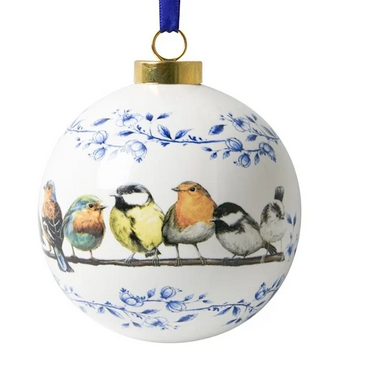 Delfts Christmas Ball Forest Birds Large