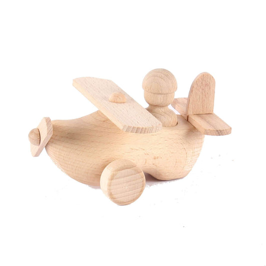 Vliegtuig houten klomp speelgoed