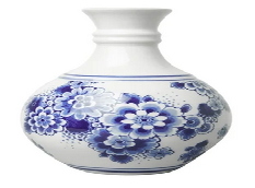 Delfts Small Ball Vase of Flowers