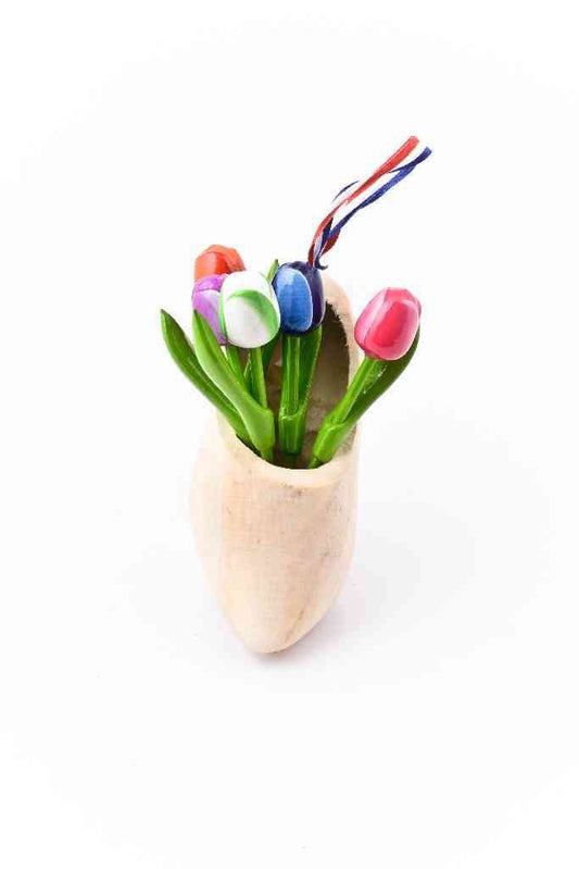 Wooden Shoe with Tulips - Woodenshoefactory Marken